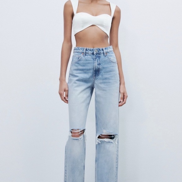 NWT Zara Hi-Rise Wide Leg Jeans - Picture 2 of 5